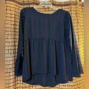 Loft black bell sleeve top